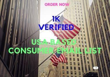 I will give you 1k verified USA based Email list for ...