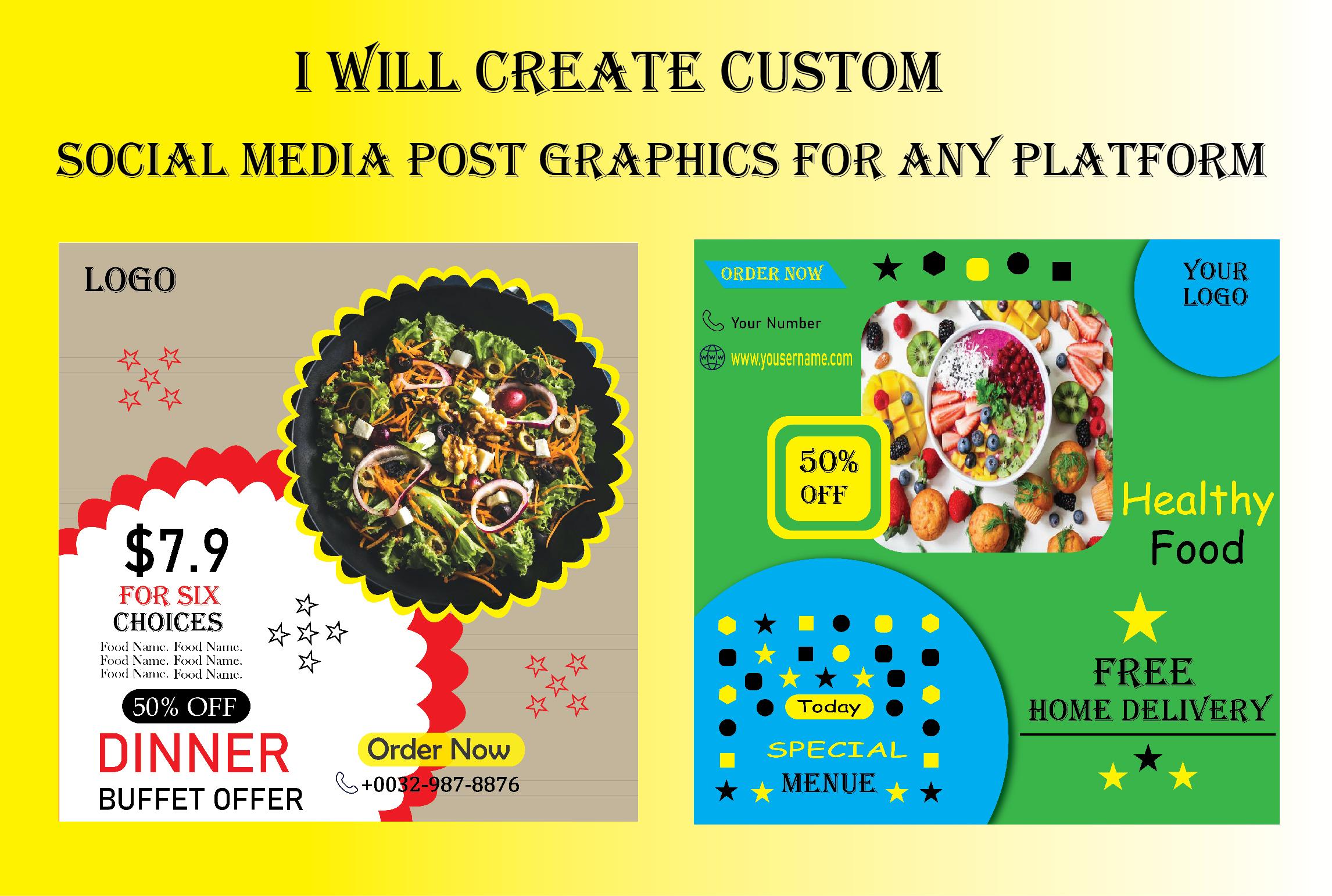 I will create custom social media post graphics for a...