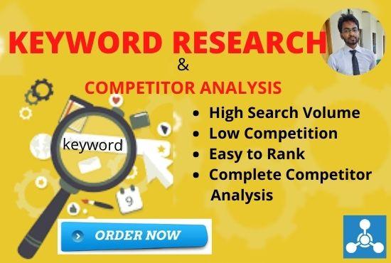I will do keyword research and competitor analysis fo...