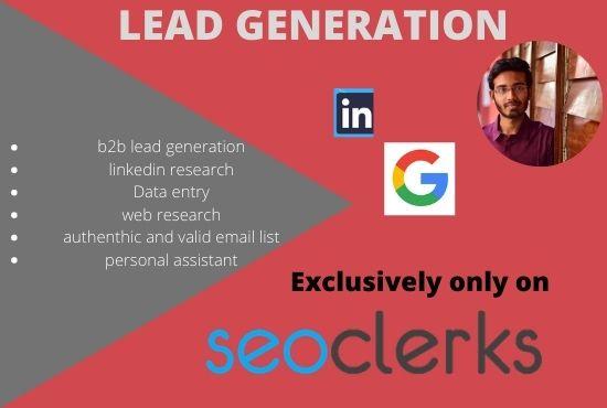 I will do b2b lead generation and linkedIn web resear...