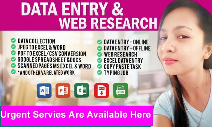 I Will Create Data Entry, Excel Data Entry, Copy Past...