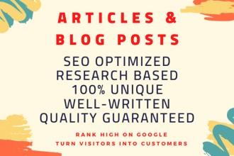I will write high quality SEO friendly article or blo...