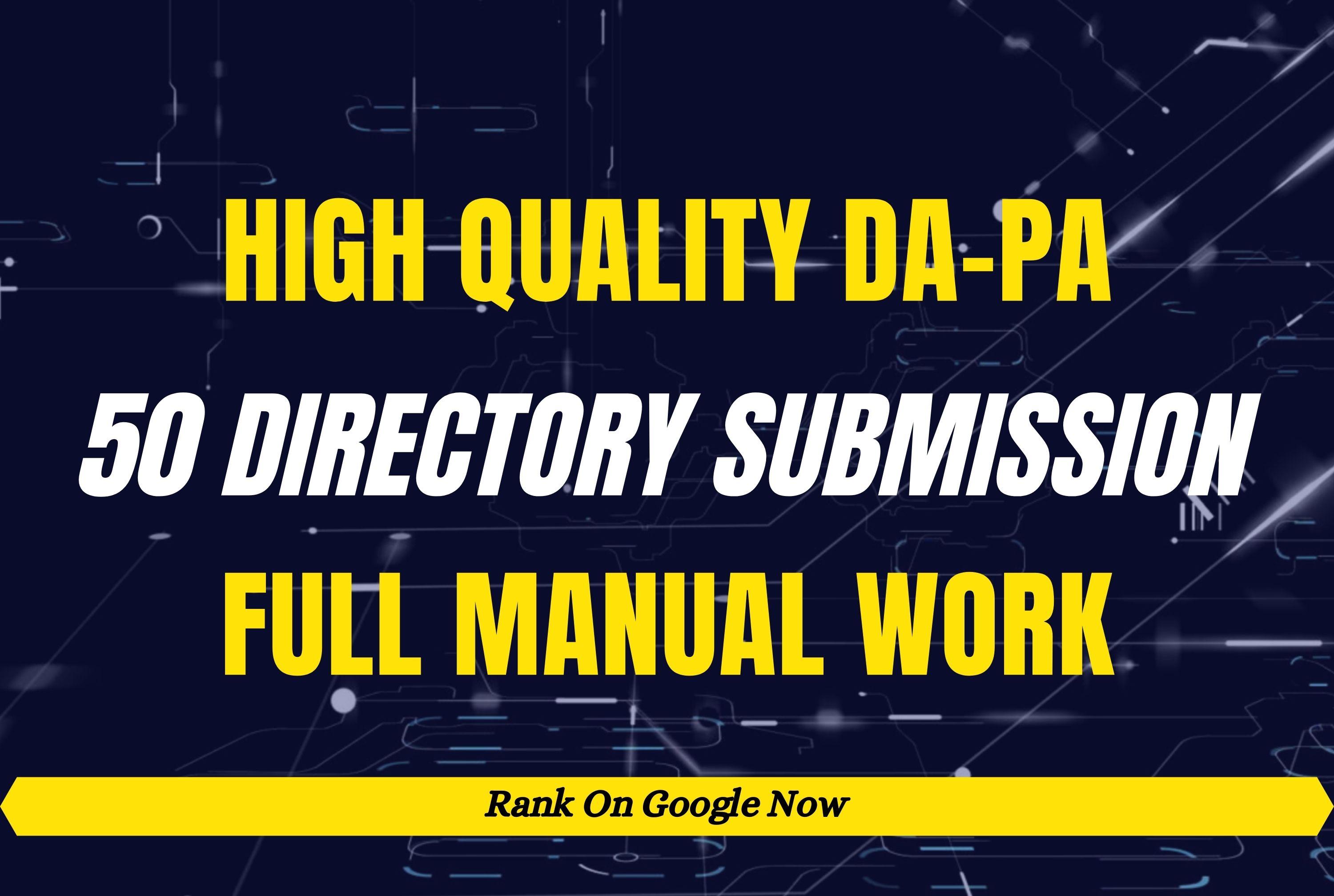 50 High Quality Directory Submission Manually