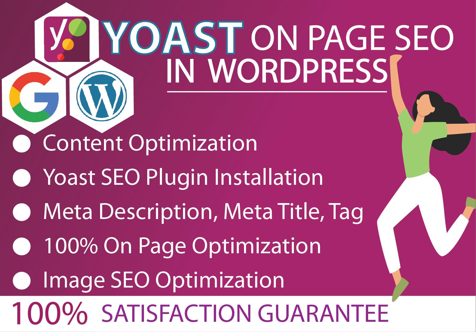 Will setup and install WordPress Yoast SEO and provid...