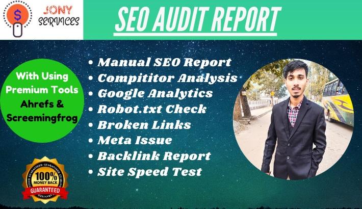 I will provide expert SEO report, competitor website...