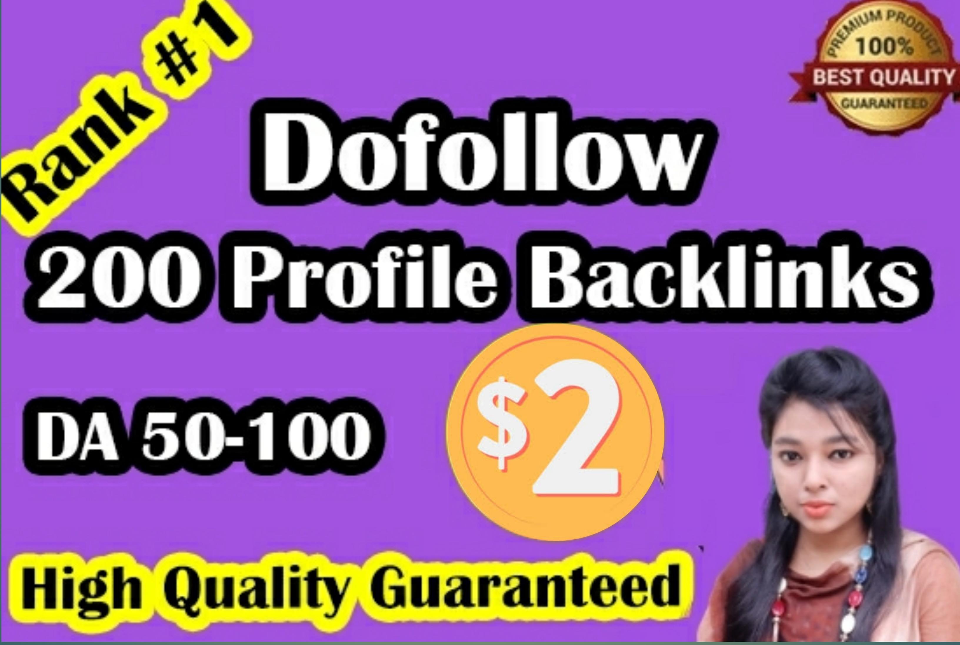 I will do 200 high da profile backlinks for google ra...