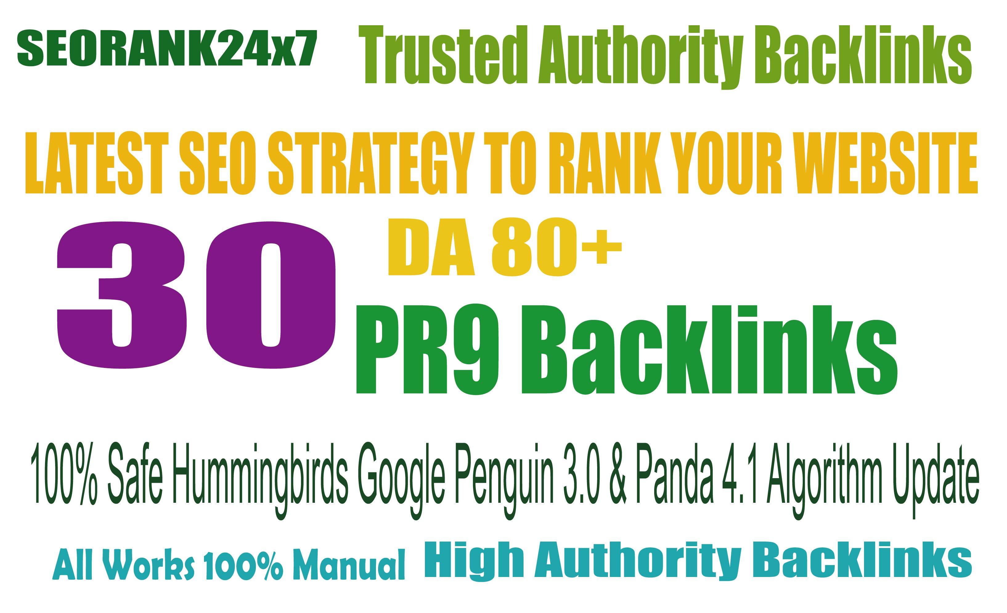 30 PR9 80+DA Manual High Quality Permanent SEO Backli...