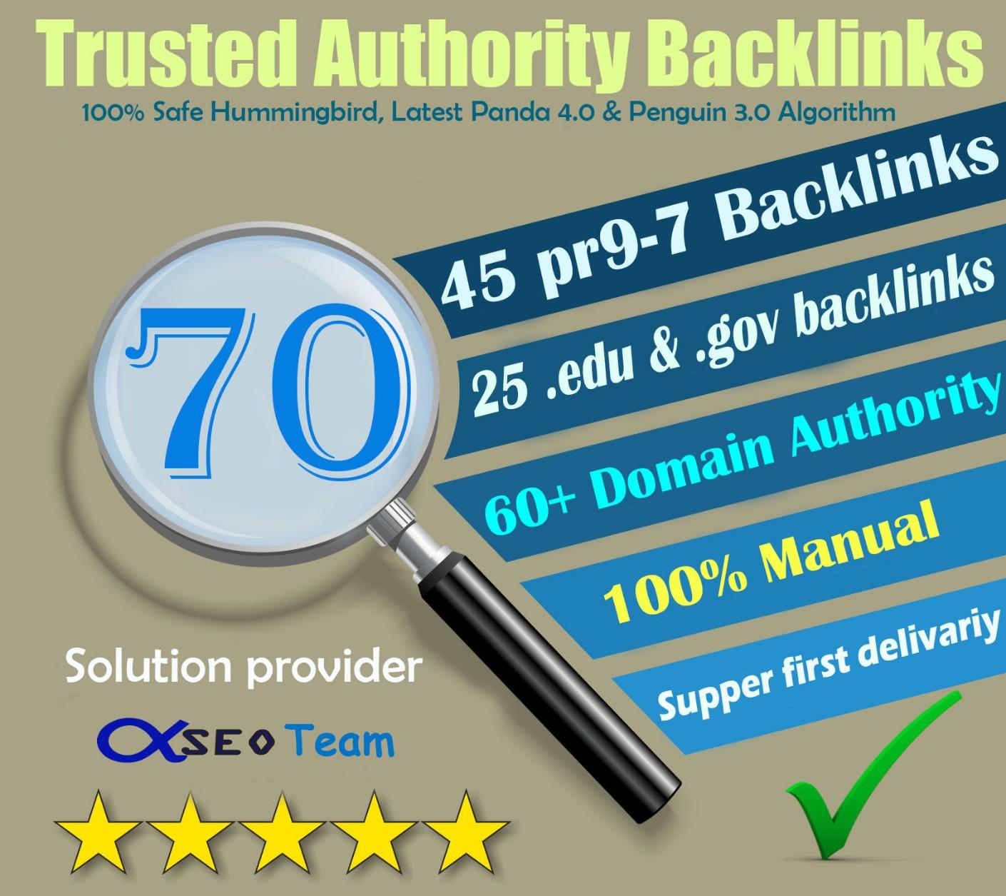 Elite Offer-75 Backlinks 50 PR9 + 25 EDU/GOV 80+DA ph...