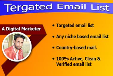 I will collece your niche targeted active email list ...