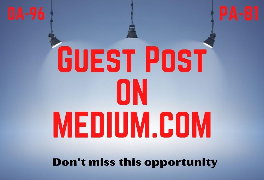 I will create guest post Backlink on Medium. com with...