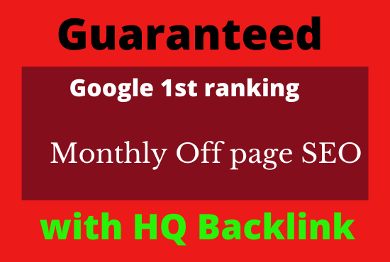 I will provide guaranteed google 1st page ranking off...
