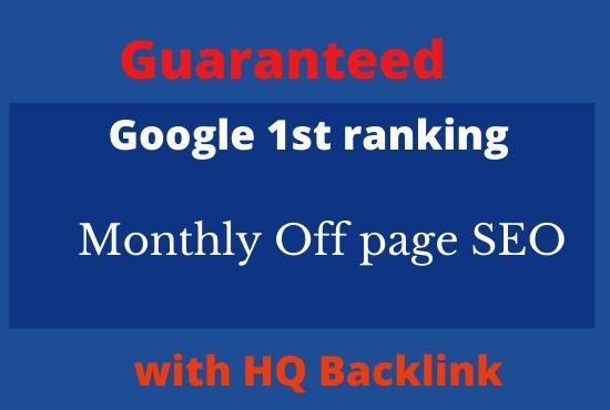 Guaranteed google 1stpage ranking Off page SEO with h...