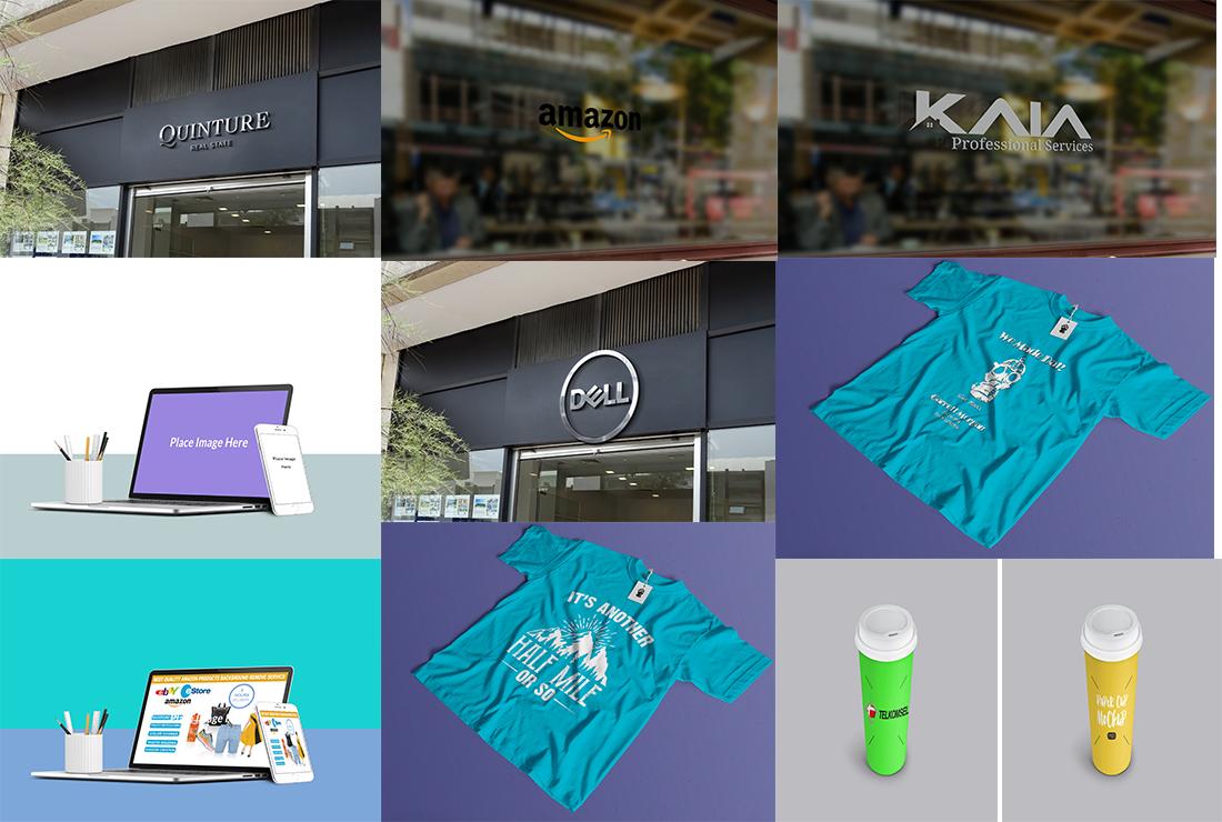 I will do 3d mockup of your logo or text on 100 diffe...