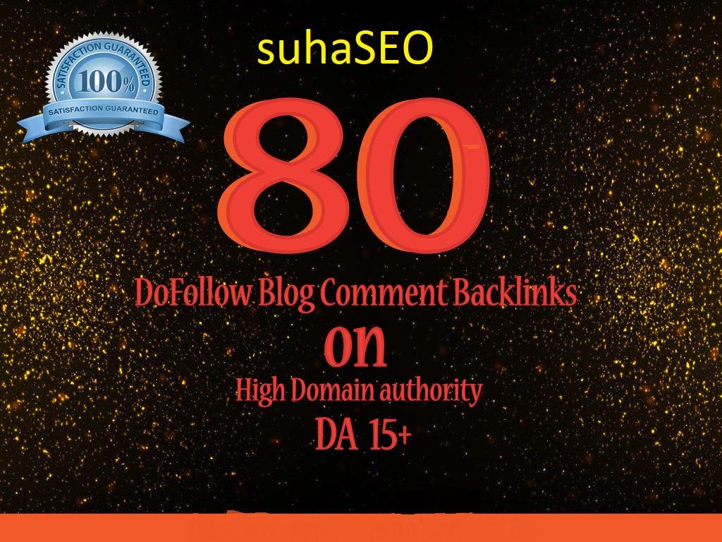 I will create 80 dofollow blog comments backlinks for...