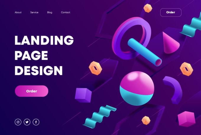 I will design a dynamic modern landing page for any s...
