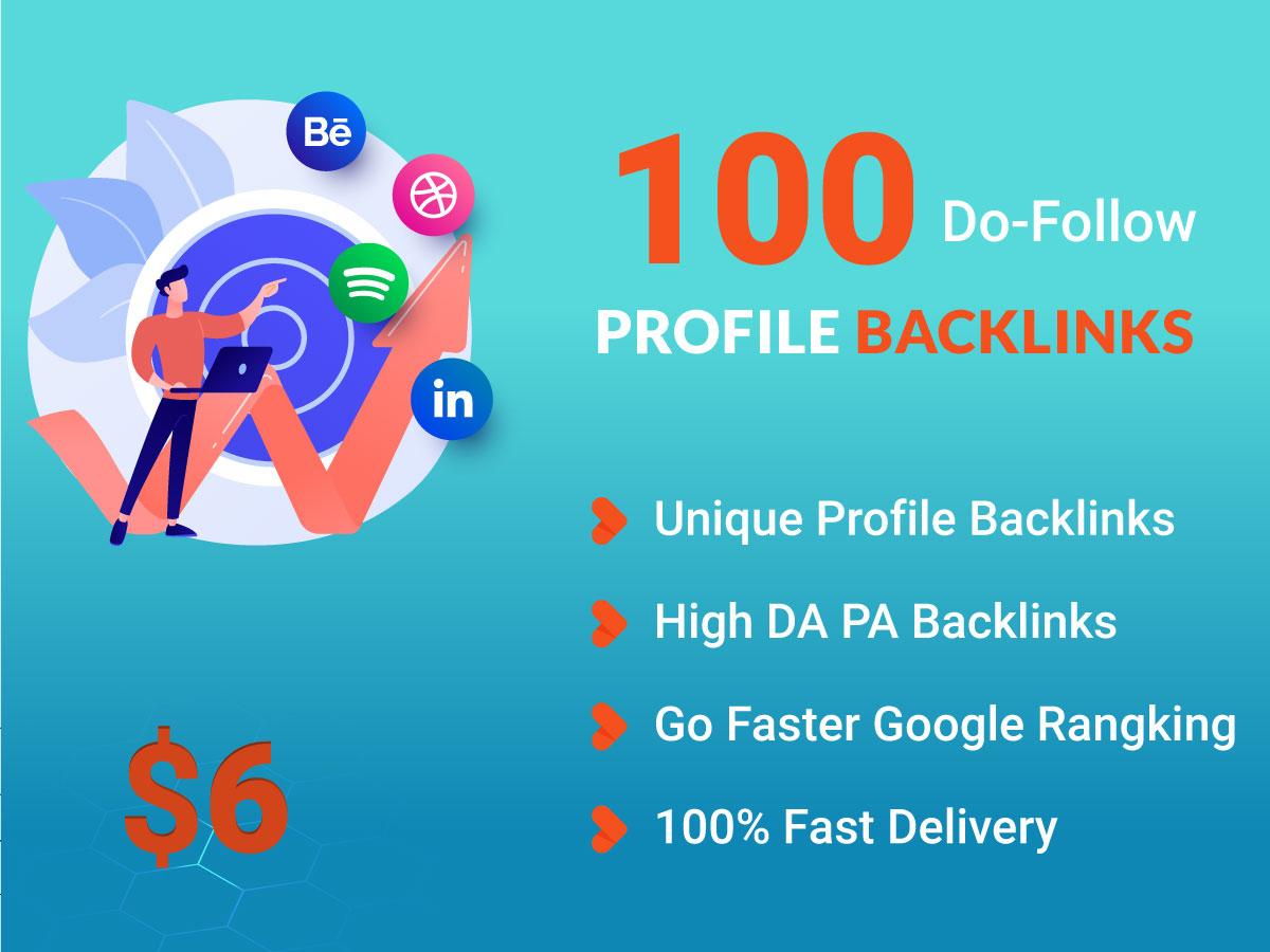 I will Do 100 Do-follow high DA profile backlinks for...