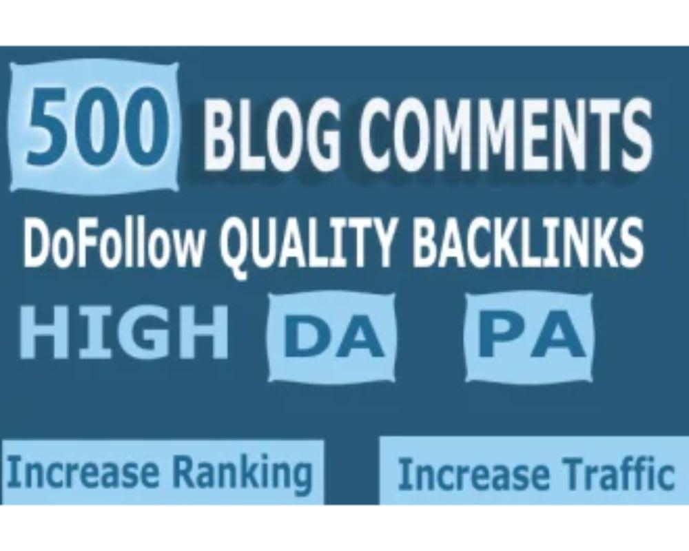 provide you 500 unique backlink blog comment dofollow...