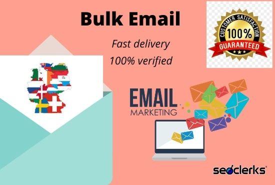 I will provide a verified bulk email list