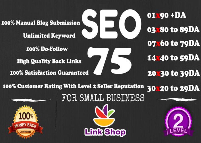 manually 75 unique dofollow backlinks da 20 to 90 plu...