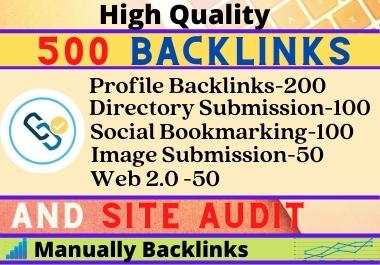 I will Create 500 Backlinks with Site Audit details t...
