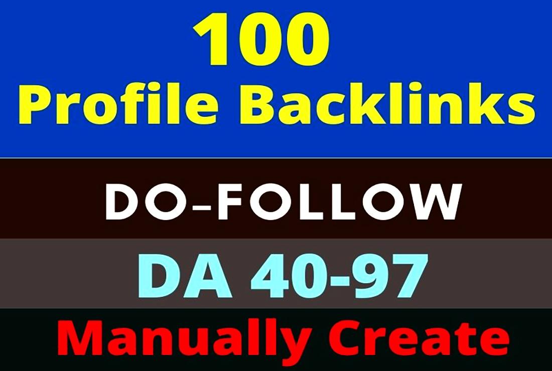 100 Dofollow Profile Backlinks High Authority 40-97 o...