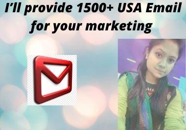 I will provide 1500+ Email for your marketing