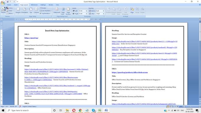 on-page SEO meta tags, title, description and H1 ta...