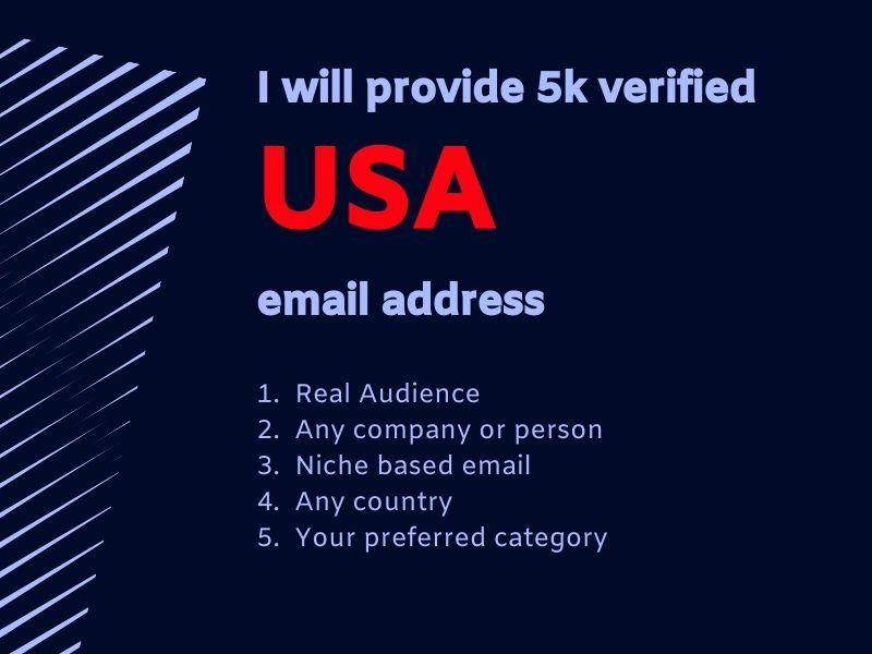 I will provide 5k verified USA email address