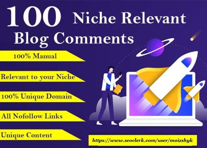 I will create manual 100 niche relevant Blog comments...