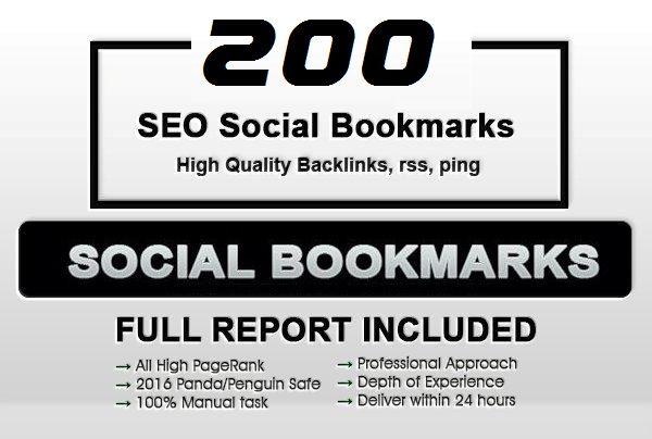 Add your site to 200+ SEO social bookmarks High Quali...