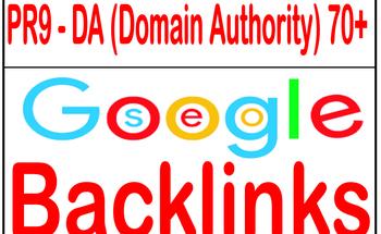 Provide PR9 - Domain Authority 70+ backlinks
