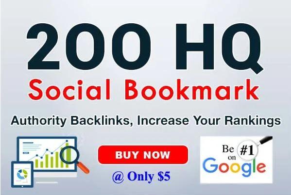 Get 200 HQ Social Bookmarks Backlinks for your site, ...