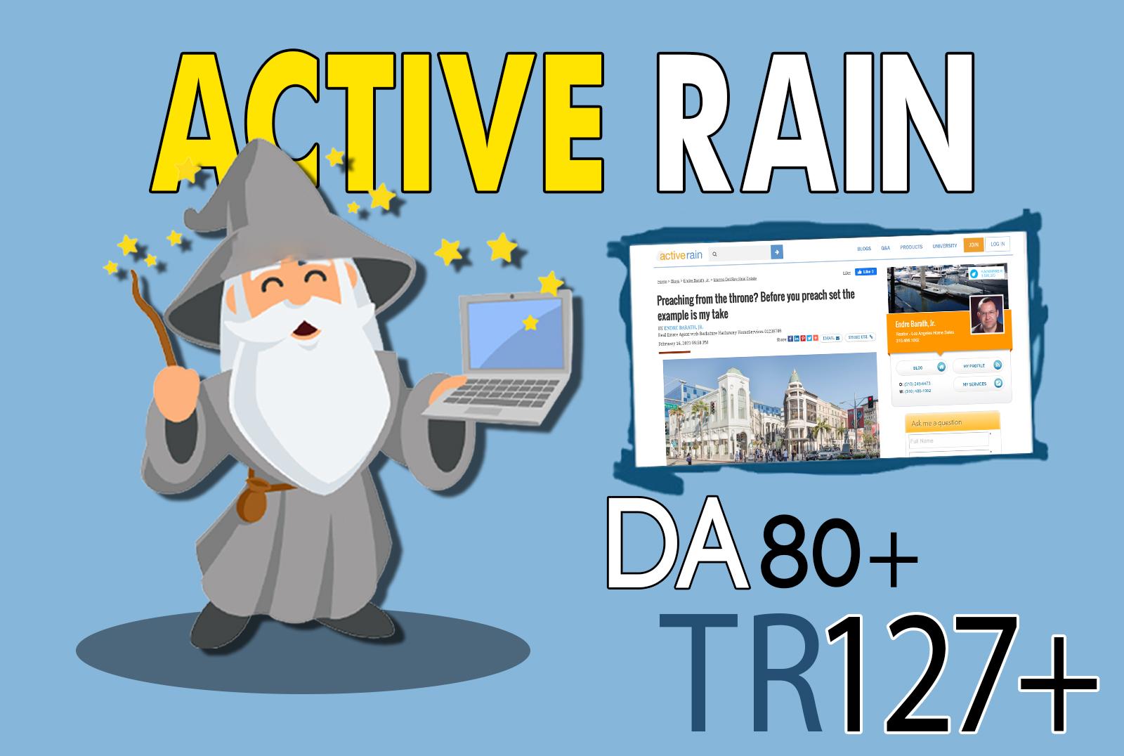 I will publish high quality guest post on activerain ...