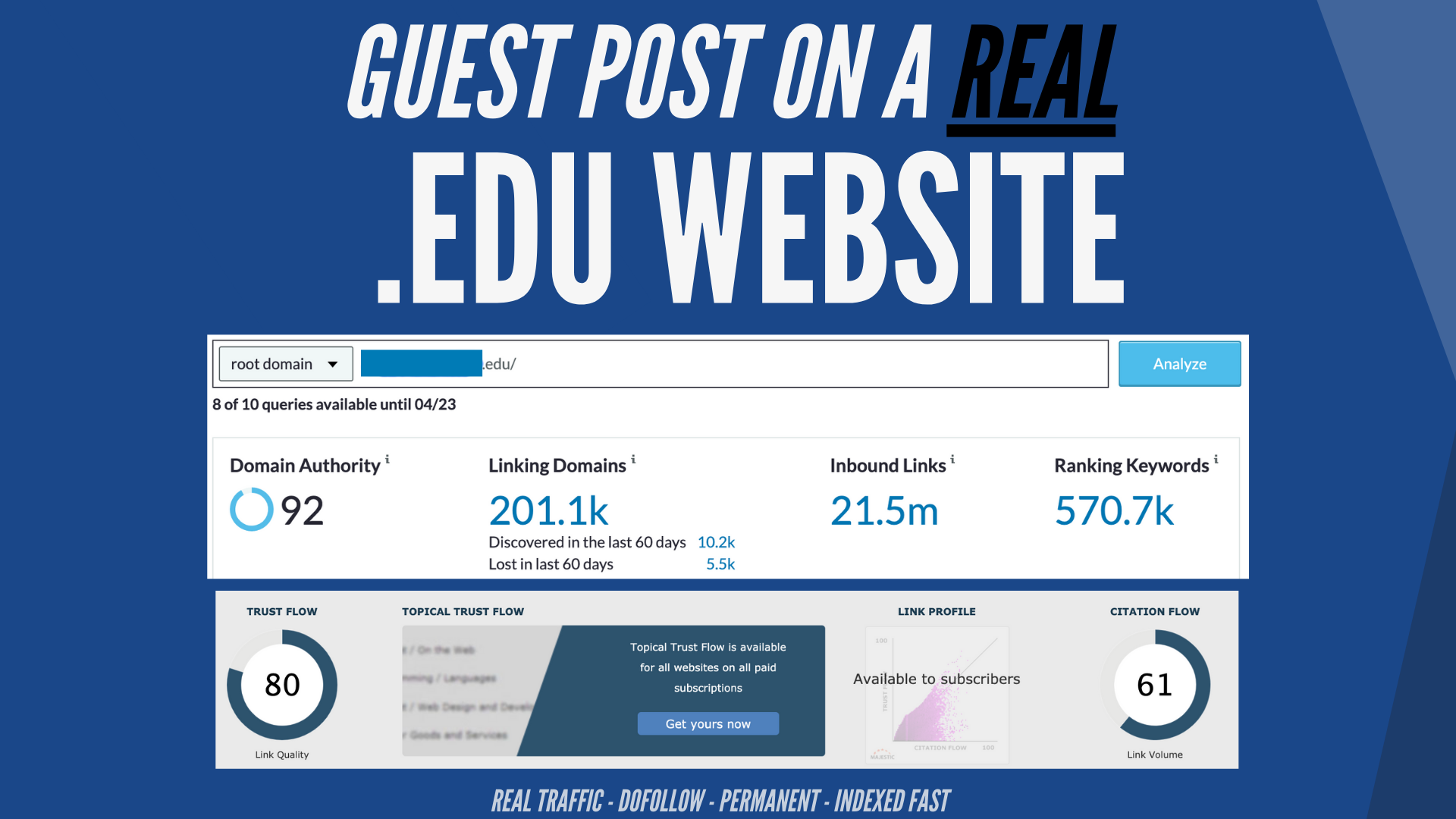 20 EDU Guest Post Sites Available