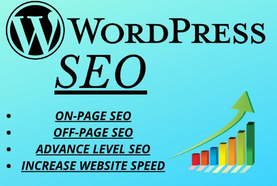 Complete WordPress On-page/Off-page SEO to increase y...