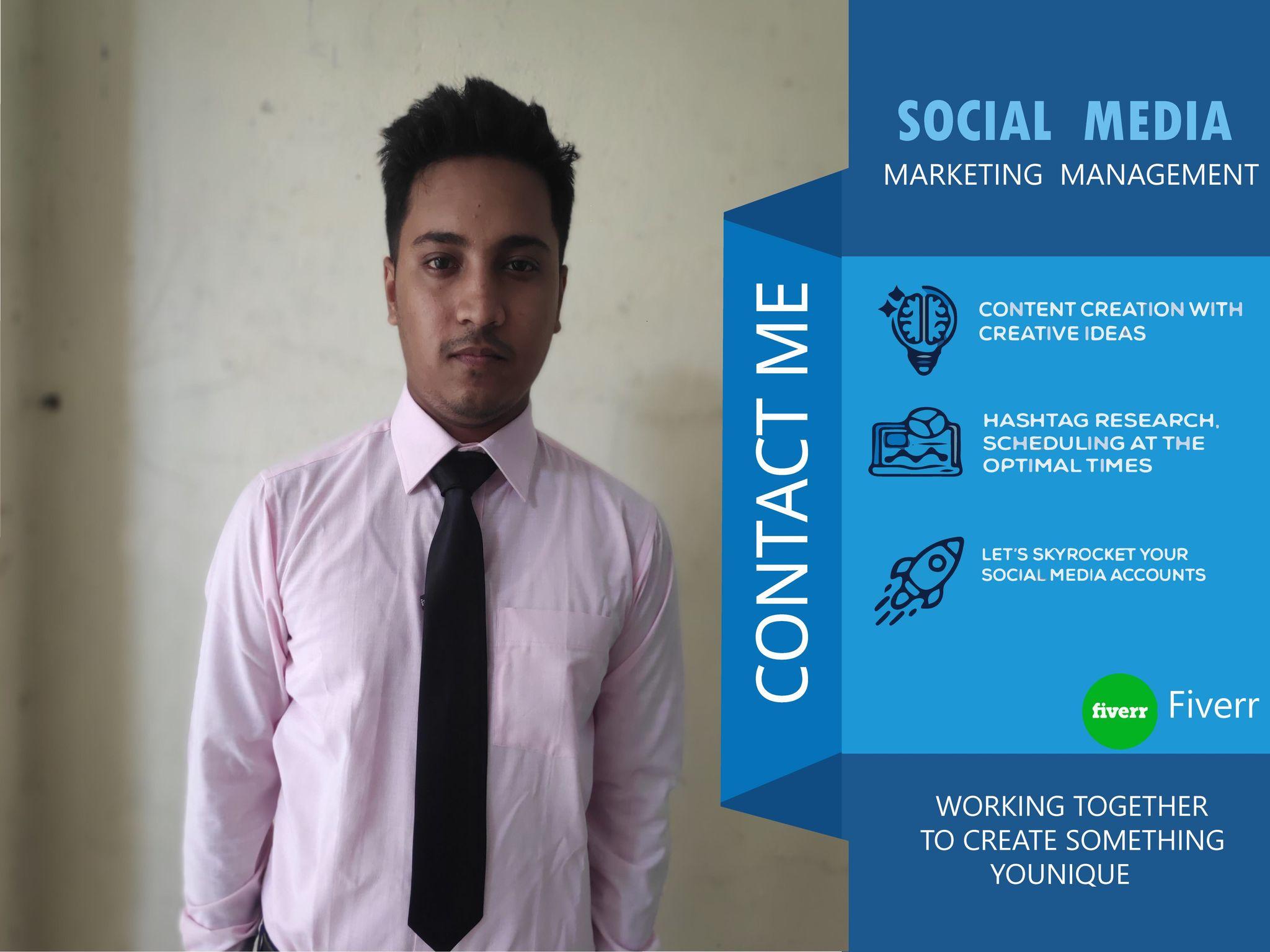 I will be your social media manager for grow your acc...