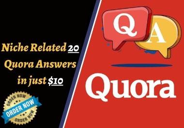 I will write for you Niche related high quality 20 Qu...