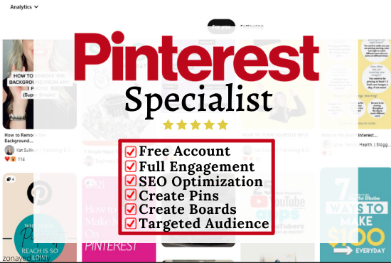 setup, optimize and do Pinterest marketing, create ...