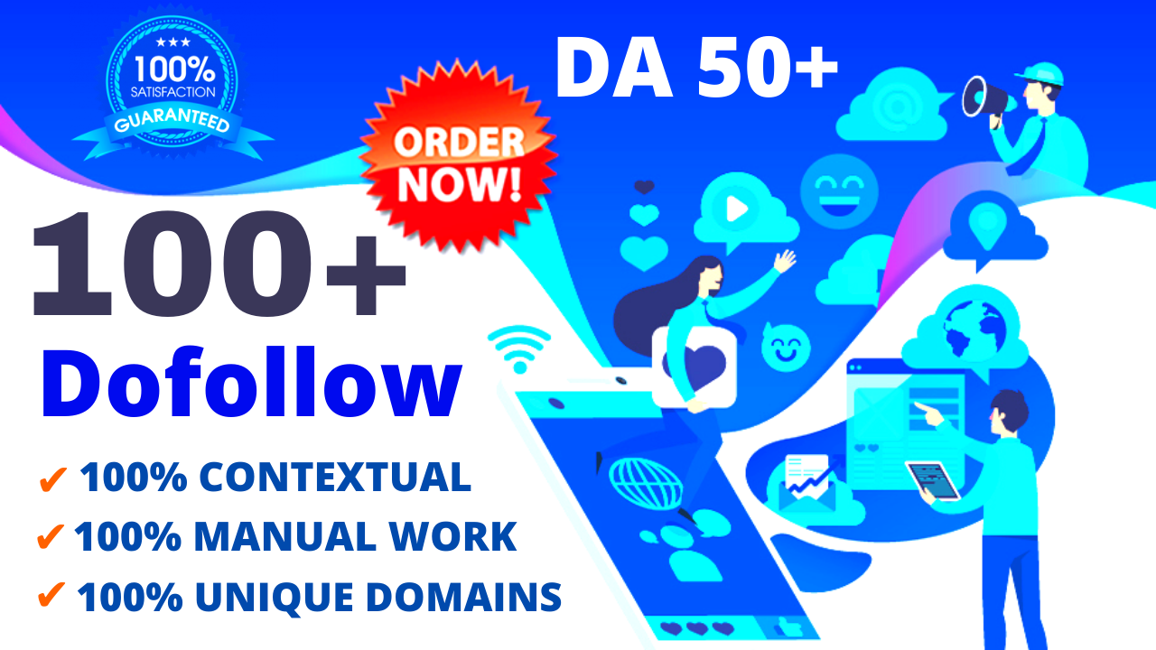 100+ Dofollow Contextual Backlinks DA 50+ Manually Cr...