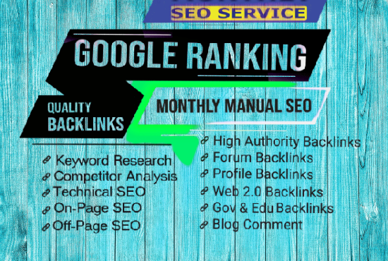 I will do complete monthly SEO service with backlinks...