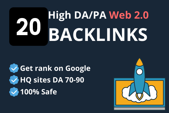 I will build 20 web 2.0 backlinks manually on HQ site...