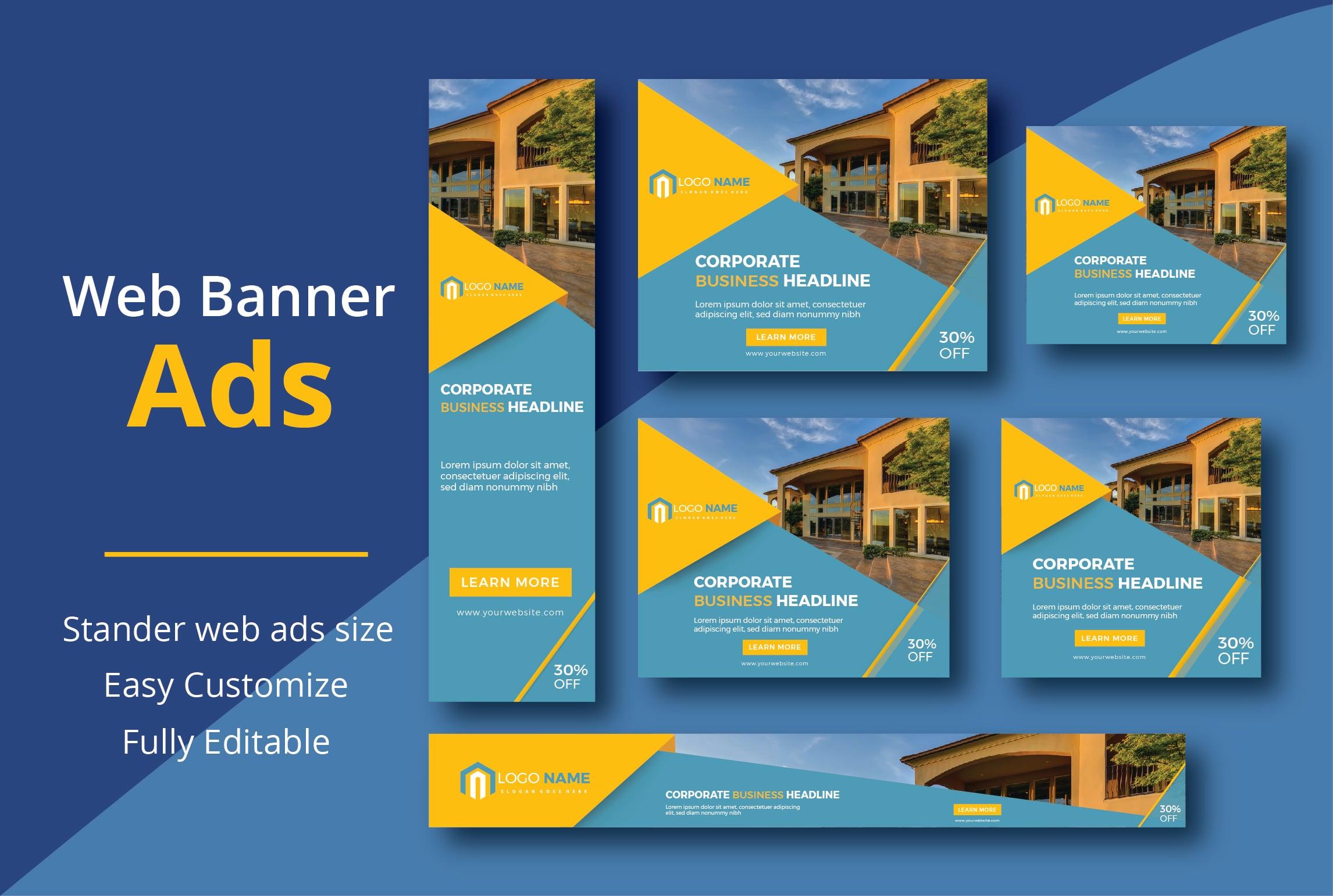 I will design eye catching web banner ads, google ads...