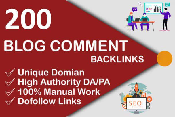 I will do 200 high quality dofollow blog comments bac...