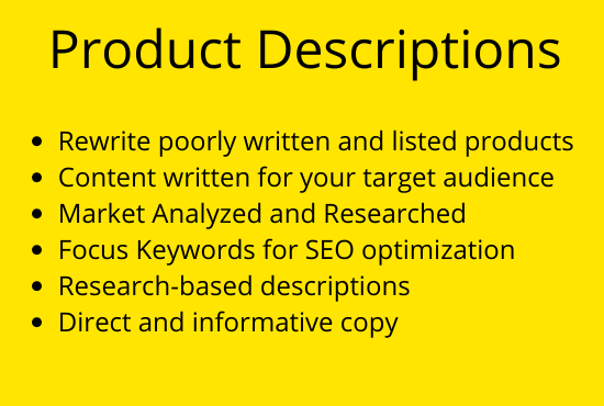 I will write you a batch of product descriptions