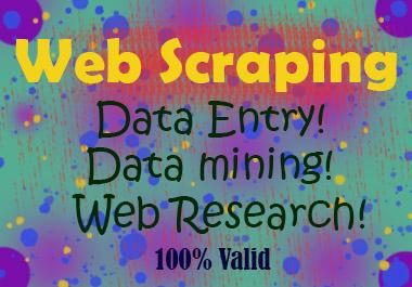 I will do 100 web scraping, data entry, copy paste, ...