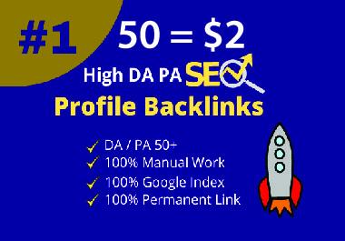 I will do 50 High Authority dofollow Social Profile B...