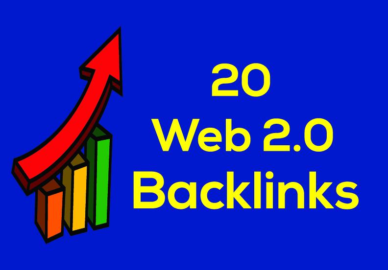 I will create 20 high quality web 2 0 blog links for ...