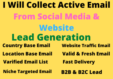 I Will Collect Active Email From Social Media & W...