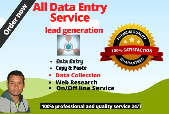 I will do professional Data Entry and lead generation...