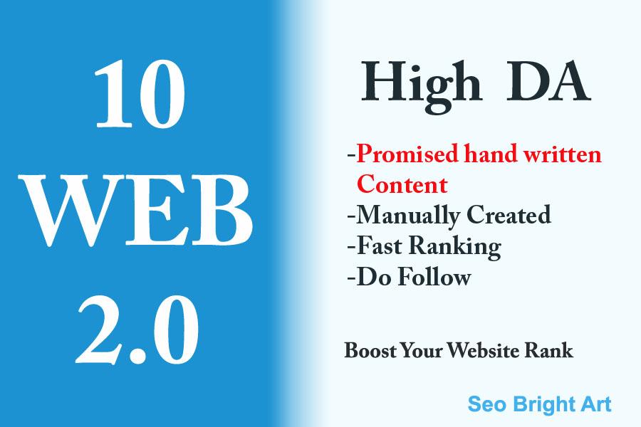 10 Manually written and created WEB2.0 Link from High...